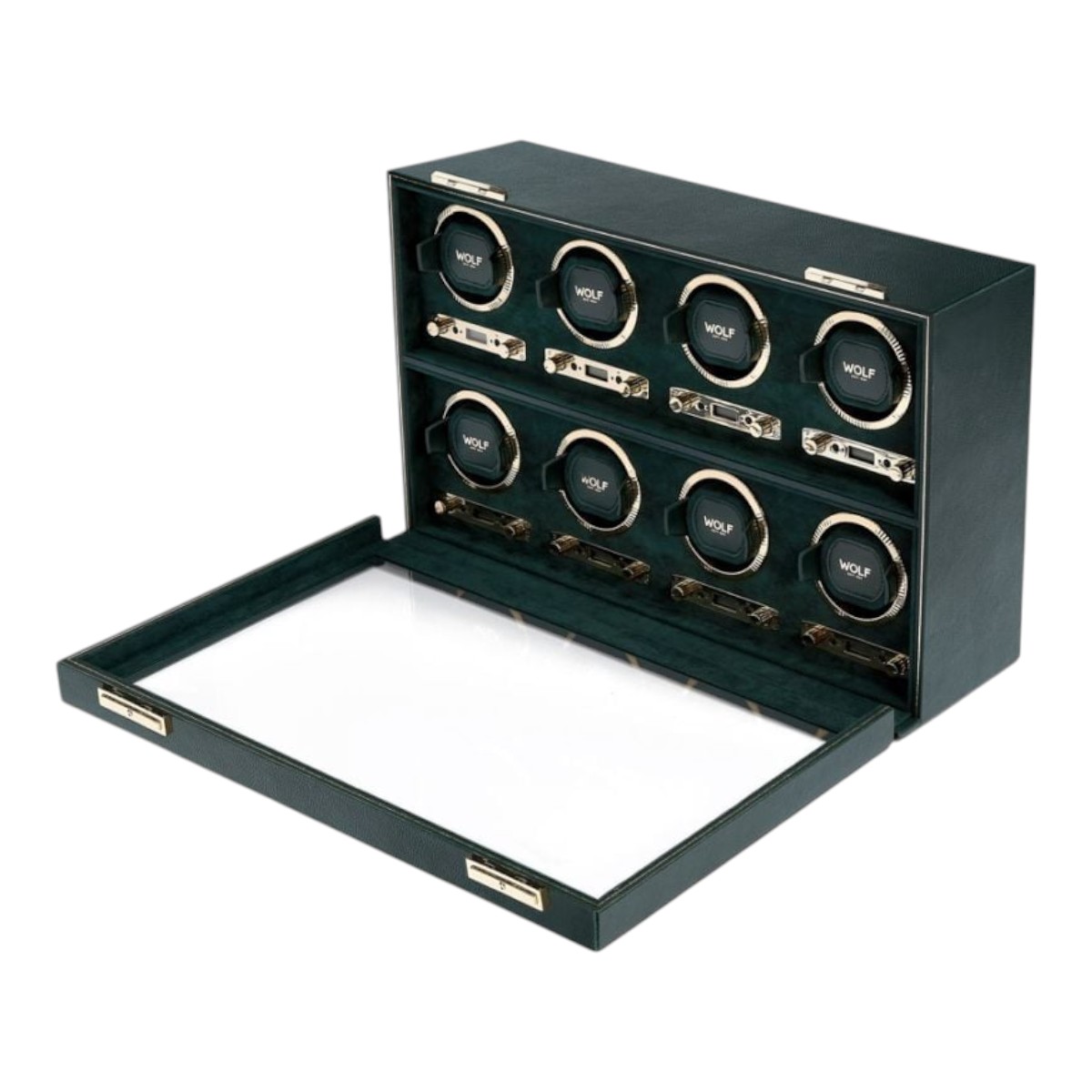 WOLF 8 Piece Watch Winder, British Racing Green