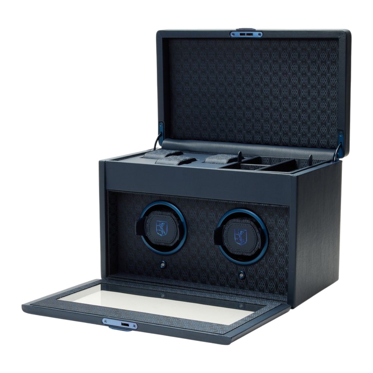 WOLF Earth Double Watch Winder, Midnight Blue