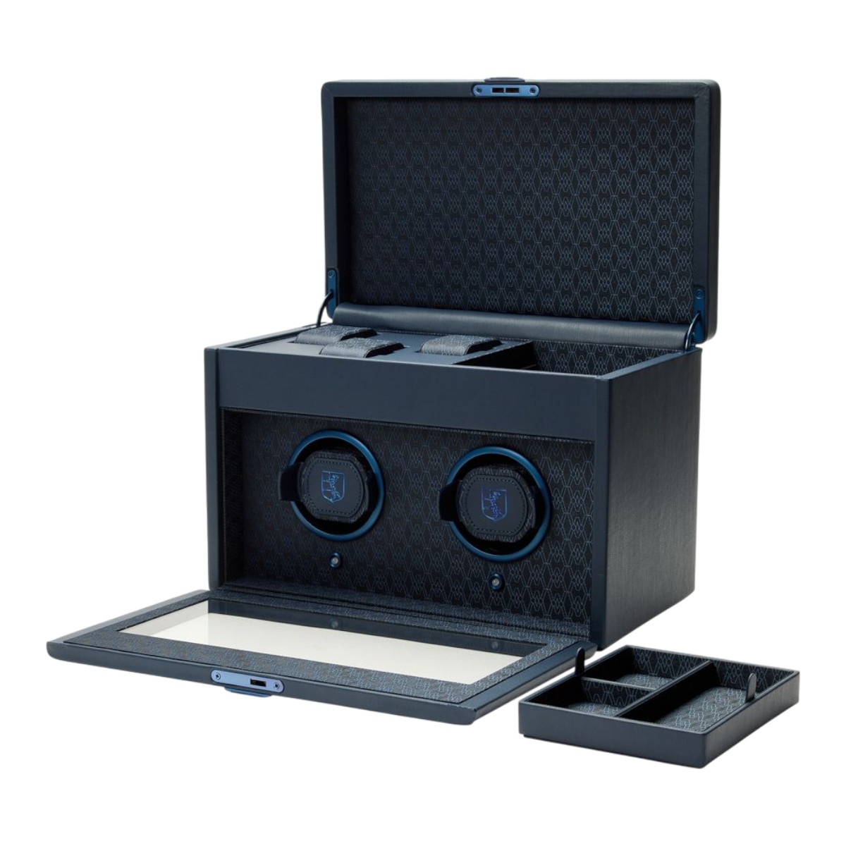 WOLF Earth Double Watch Winder, Midnight Blue