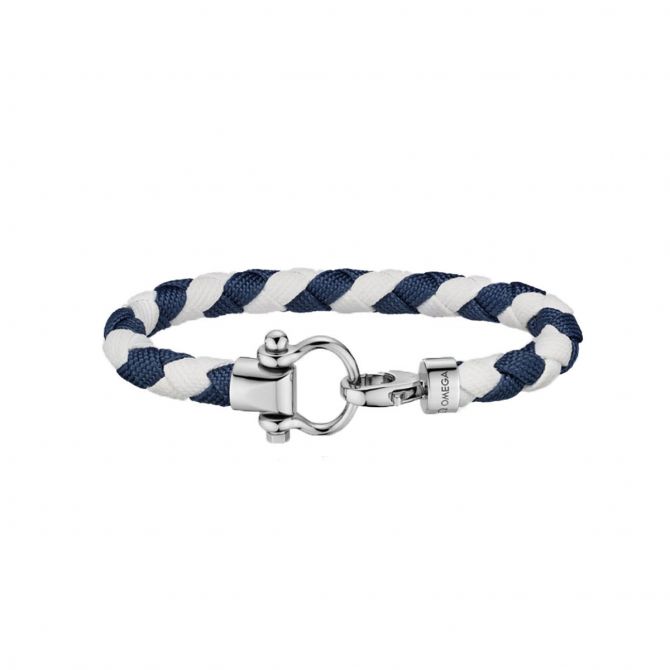 Omega Sailing Medium Bracelet, White and Dark Blue