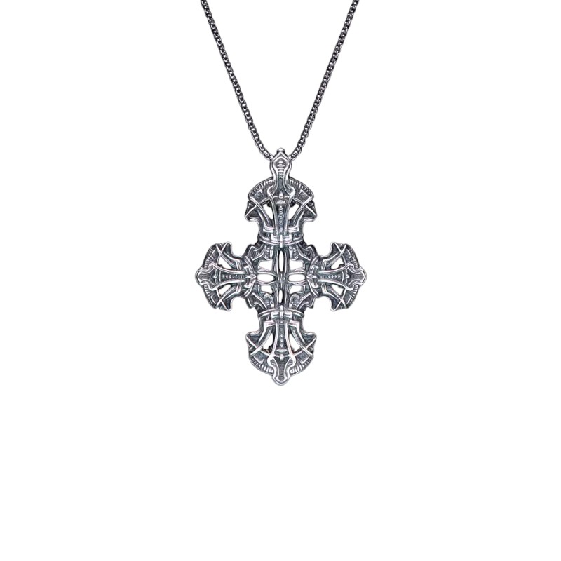William Henry Pax Sterling Silver Cross Pendant Necklace, 22