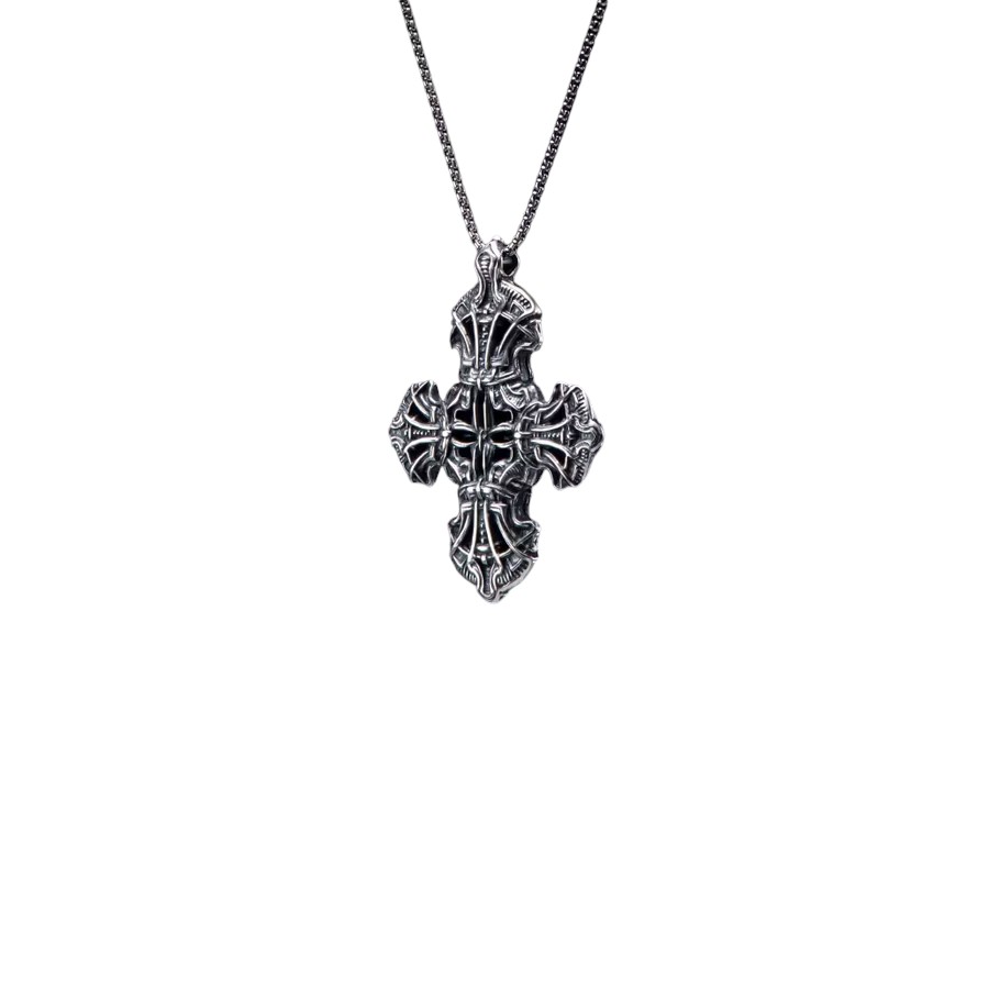 William Henry Pax Sterling Silver Cross Pendant Necklace, 22