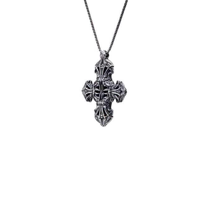 William Henry Pax Sterling Silver Cross Pendant Necklace, 22