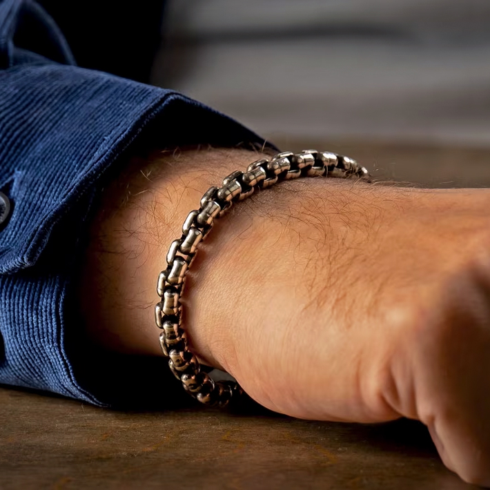 William Henry YDRA Sterling Silver Chain Bracelet, Large