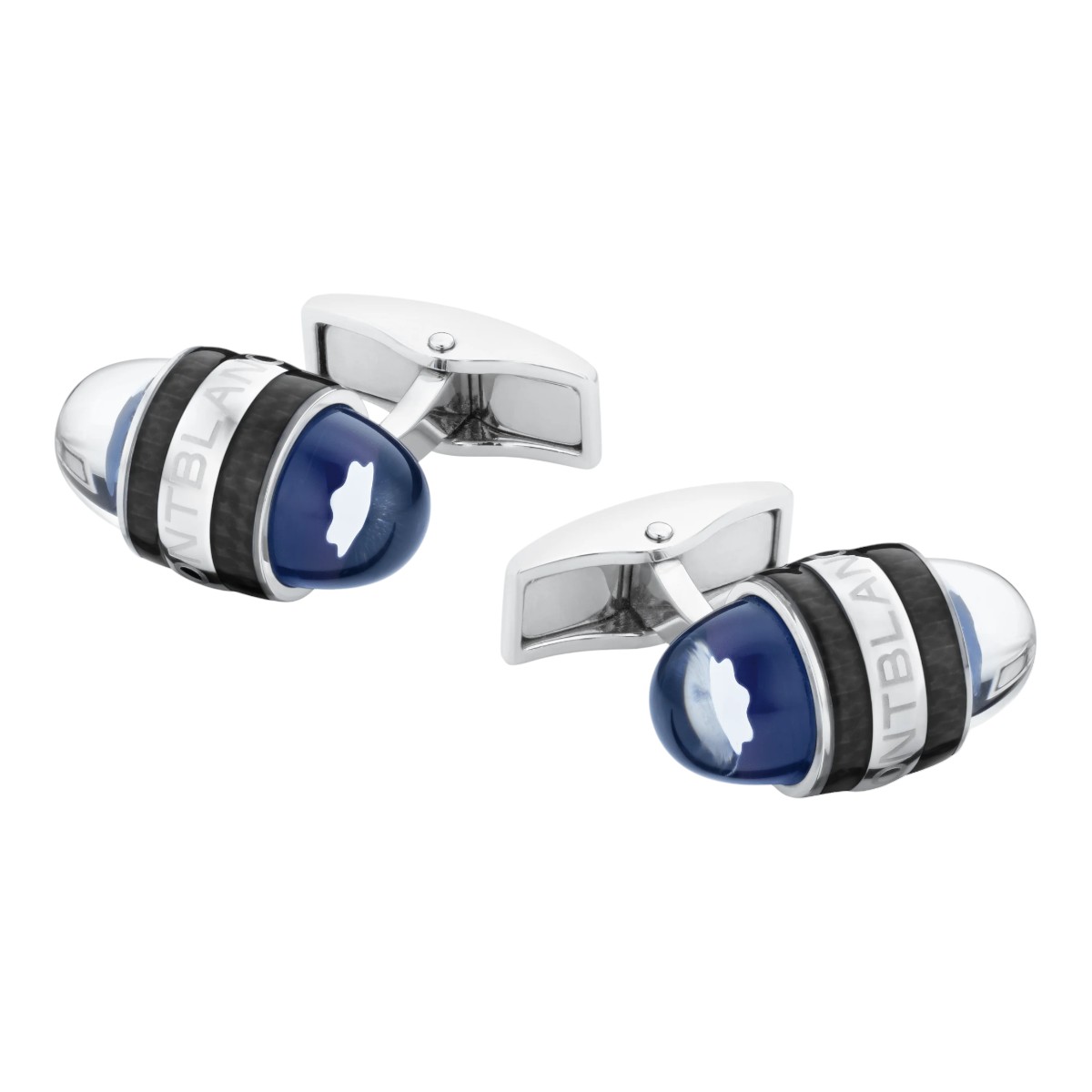 Montblanc Starwalker Cufflinks Steel and Lacquer, Blue and Silver