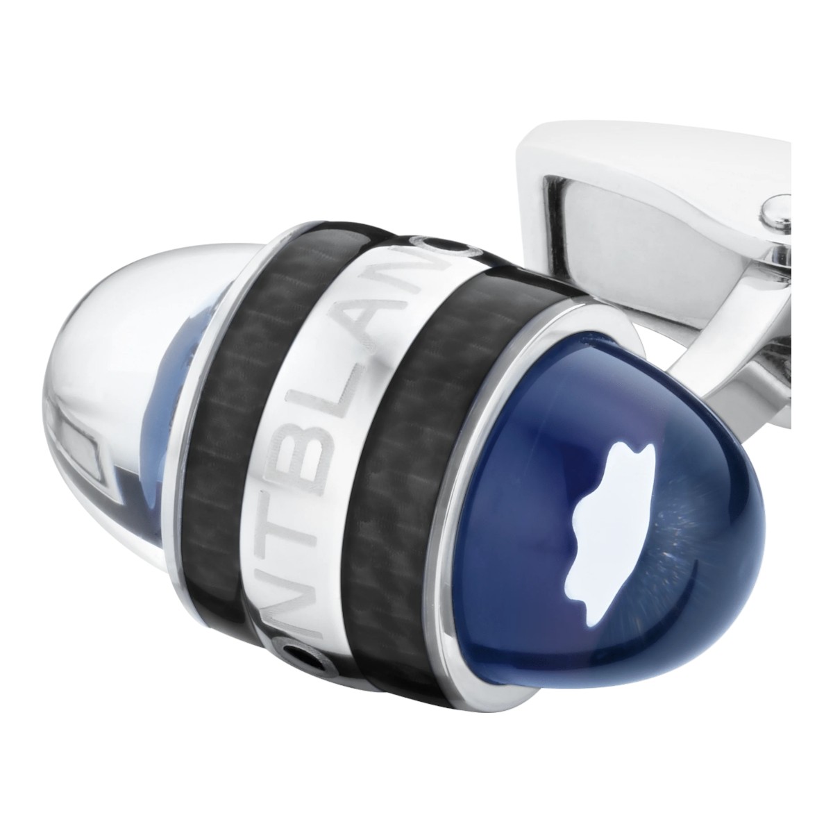 Montblanc Starwalker Cufflinks Steel and Lacquer, Blue and Silver