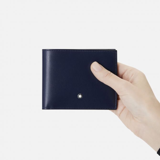 Montblanc Meisterstuck 6 Card Case BiFold Wallet, Ink Blue