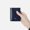 Montblanc Meisterstuck 4 Card Case Vertical BiFold Wallet, Ink Blue