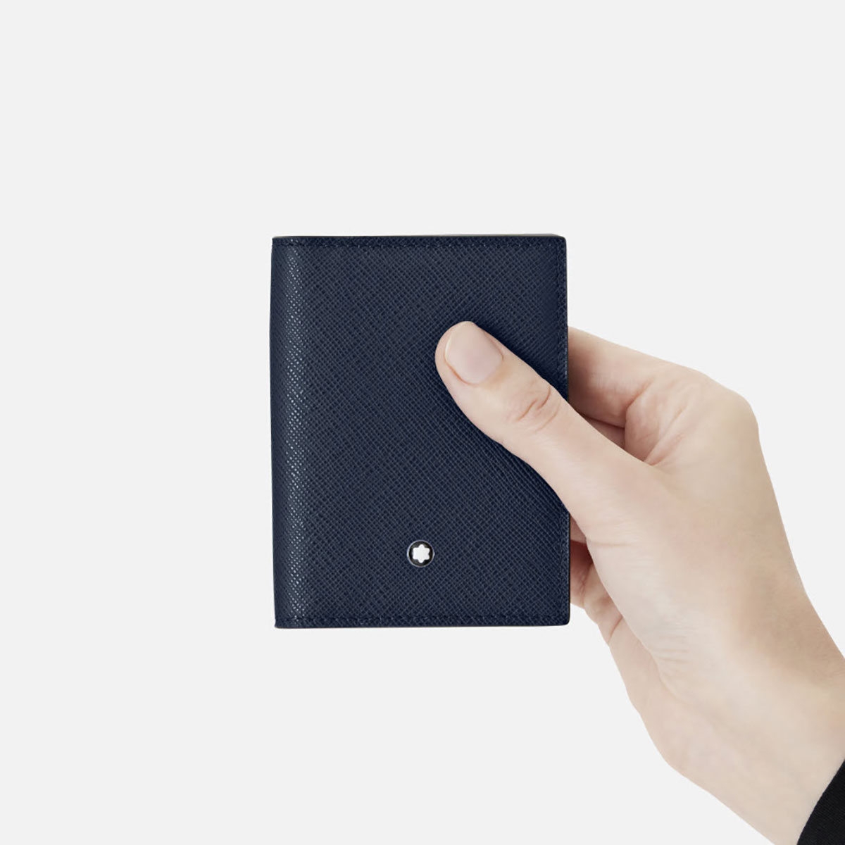 Montblanc Sartorial 4 Card Case Vertical BiFold Wallet, Ink Blue