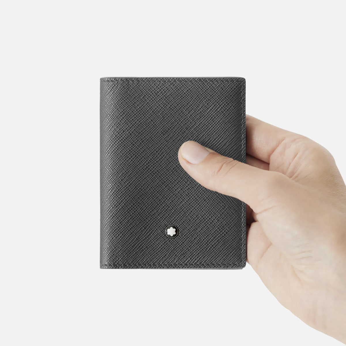 Montblanc Sartorial 4 Card Case Vertical BiFold Wallet, Forged Iron