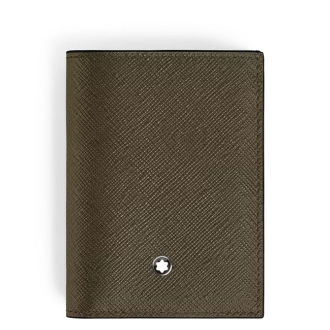 Montblanc 4CC Sartorial Leather Mini Wallet, Khaki