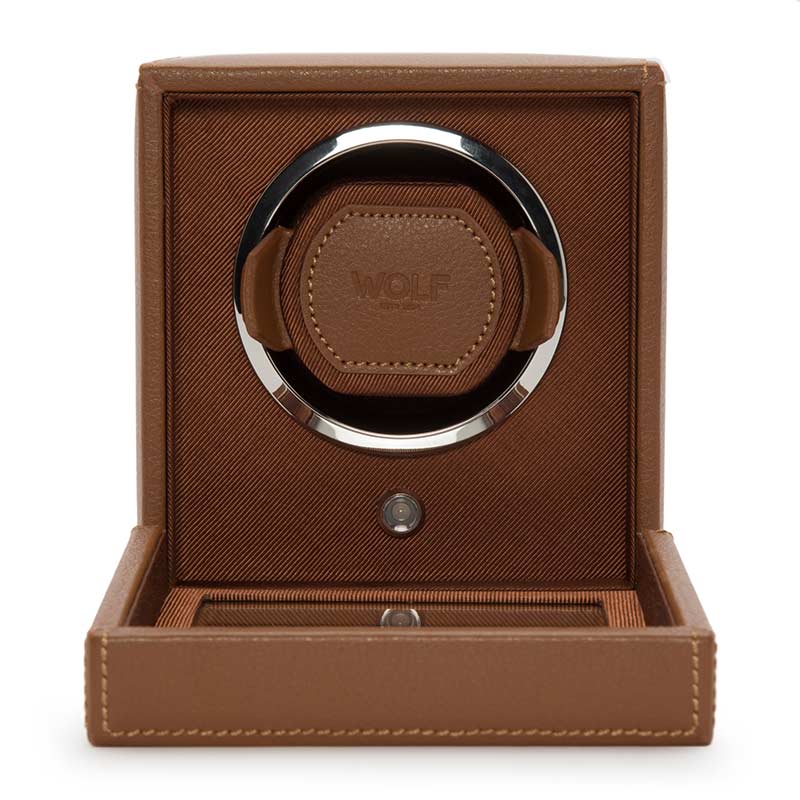 WOLF Cub Winder with Cover, Cognac