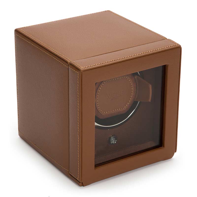 WOLF Cub Winder with Cover, Cognac