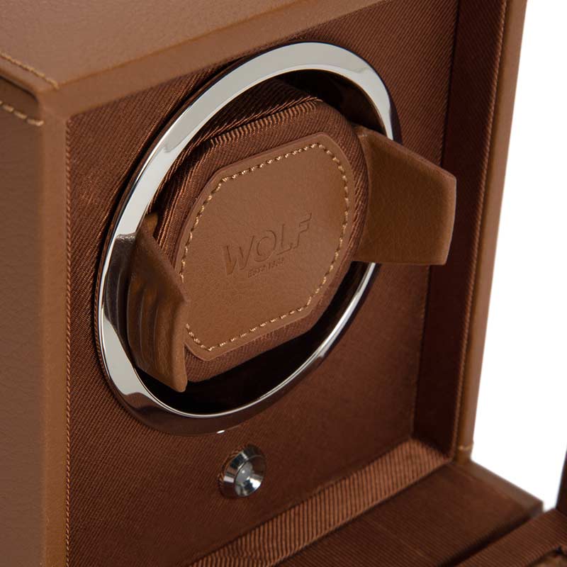 WOLF Cub Winder with Cover, Cognac
