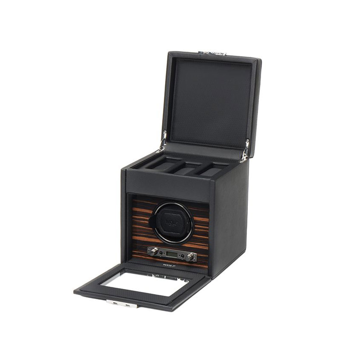 WOLF Roadster Single Winder with Storage, Black