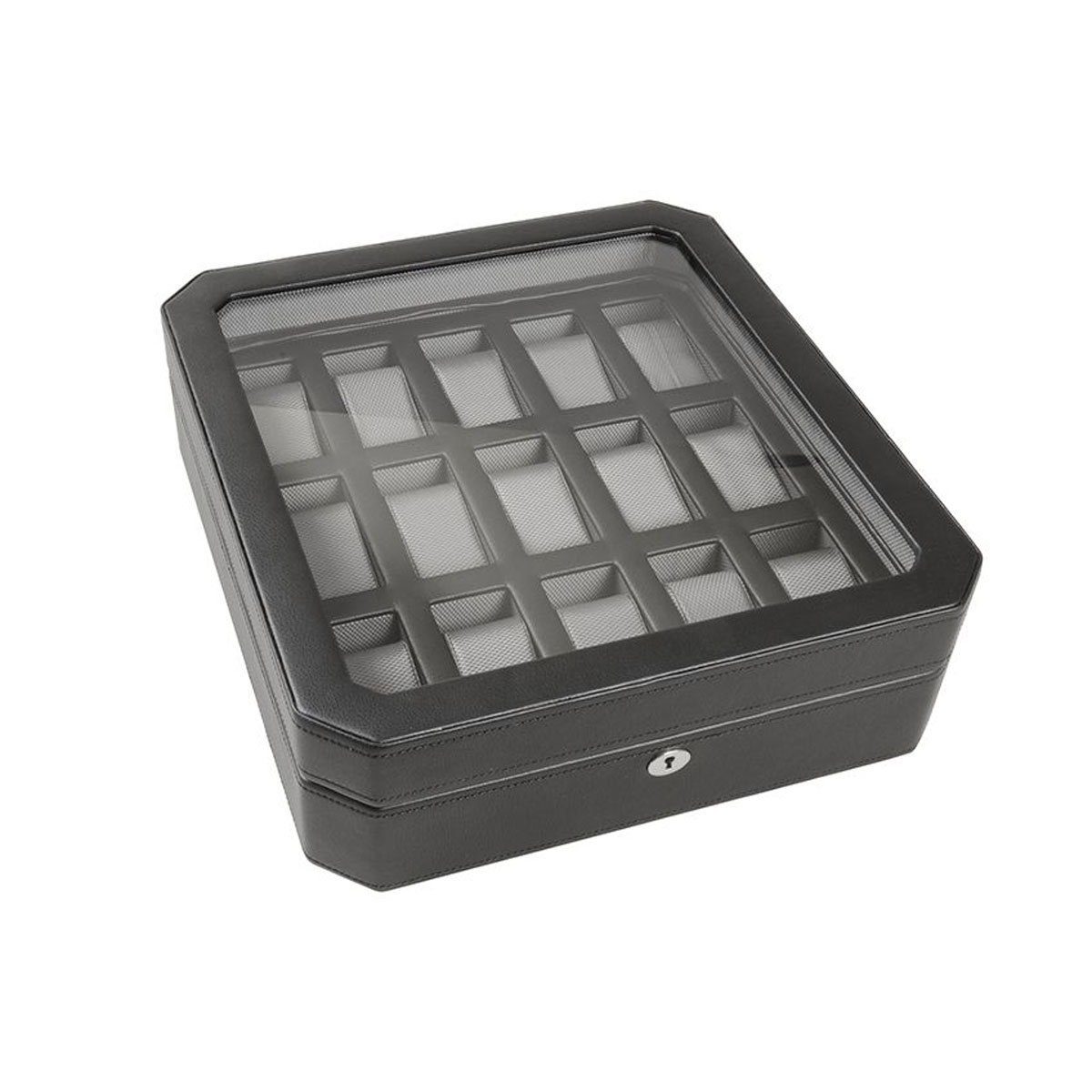 Wolf Windsor 15 Piece Watch Box, Black