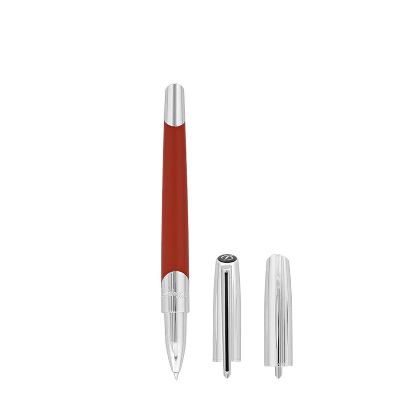 S.T.Dupont Defi Millennium Rollerball Pen, Silver and Matte Red