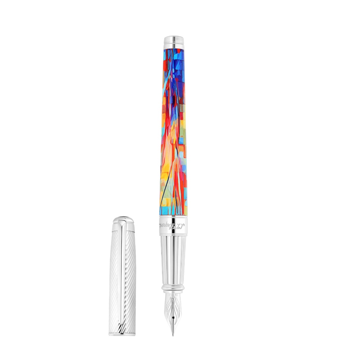 S.T. Dupont Line D Eternity Graff'Ty Fountain Pen, Multicolored