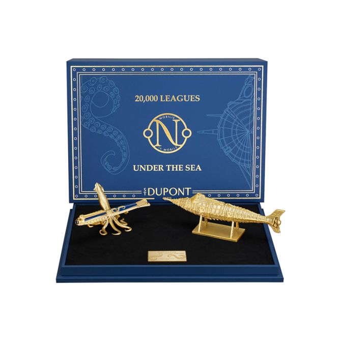 S.T. Dupont Mobilis In Mobile 20,000 Leagues Under The Seas Writing Instrument Set, Blue Gulf Stream