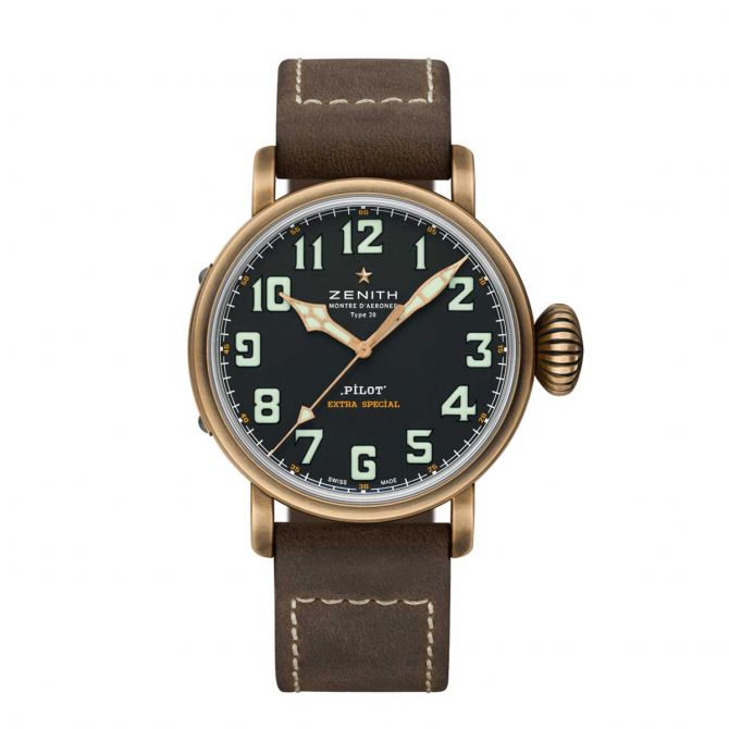 Zenith Pilot Type 20 Extra Special 45mm Watch, Black Dial