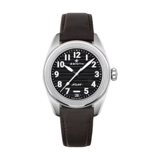 Zenith Pilot Automatic 40mm Watch, Black Pattern Dial