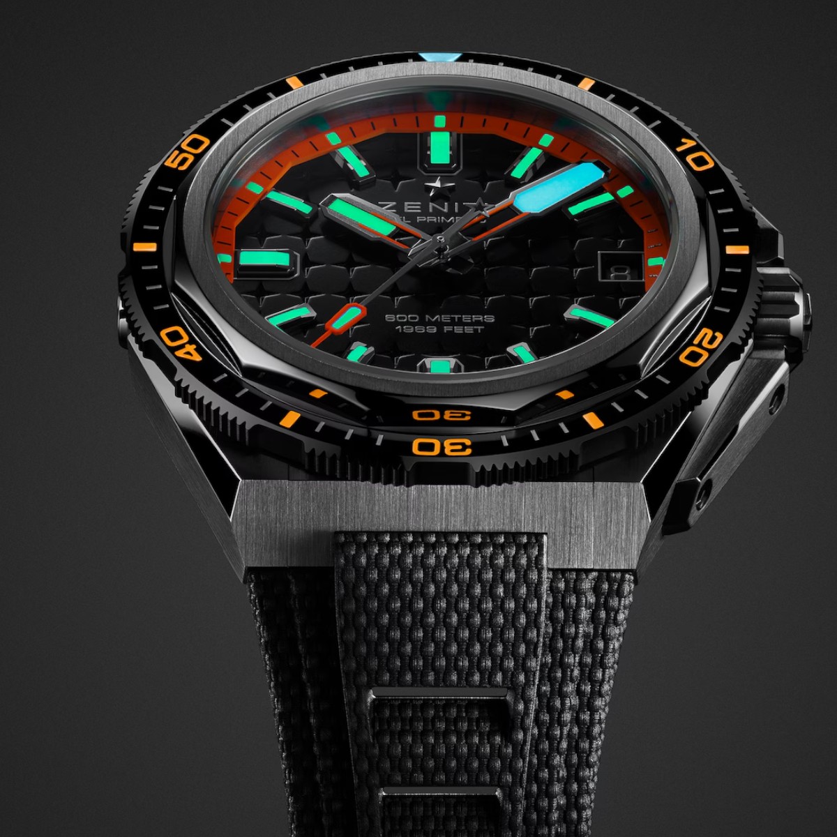 Zenith Defy Extreme Diver 42.5mm Watch, Black Star Pattern Dial