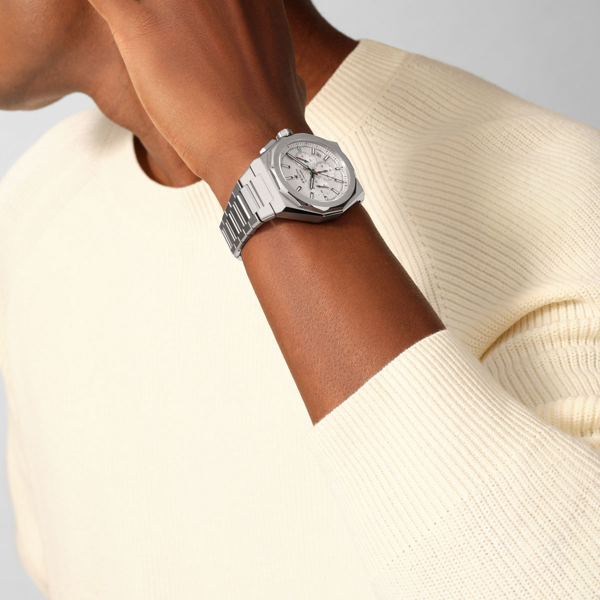 Zenith Defy Skyline Chronograph 42mm Watch, Silver Pattern Dial