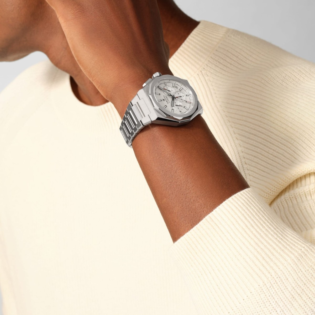 Zenith Defy Skyline Chronograph 42mm Watch, Silver Pattern Dial