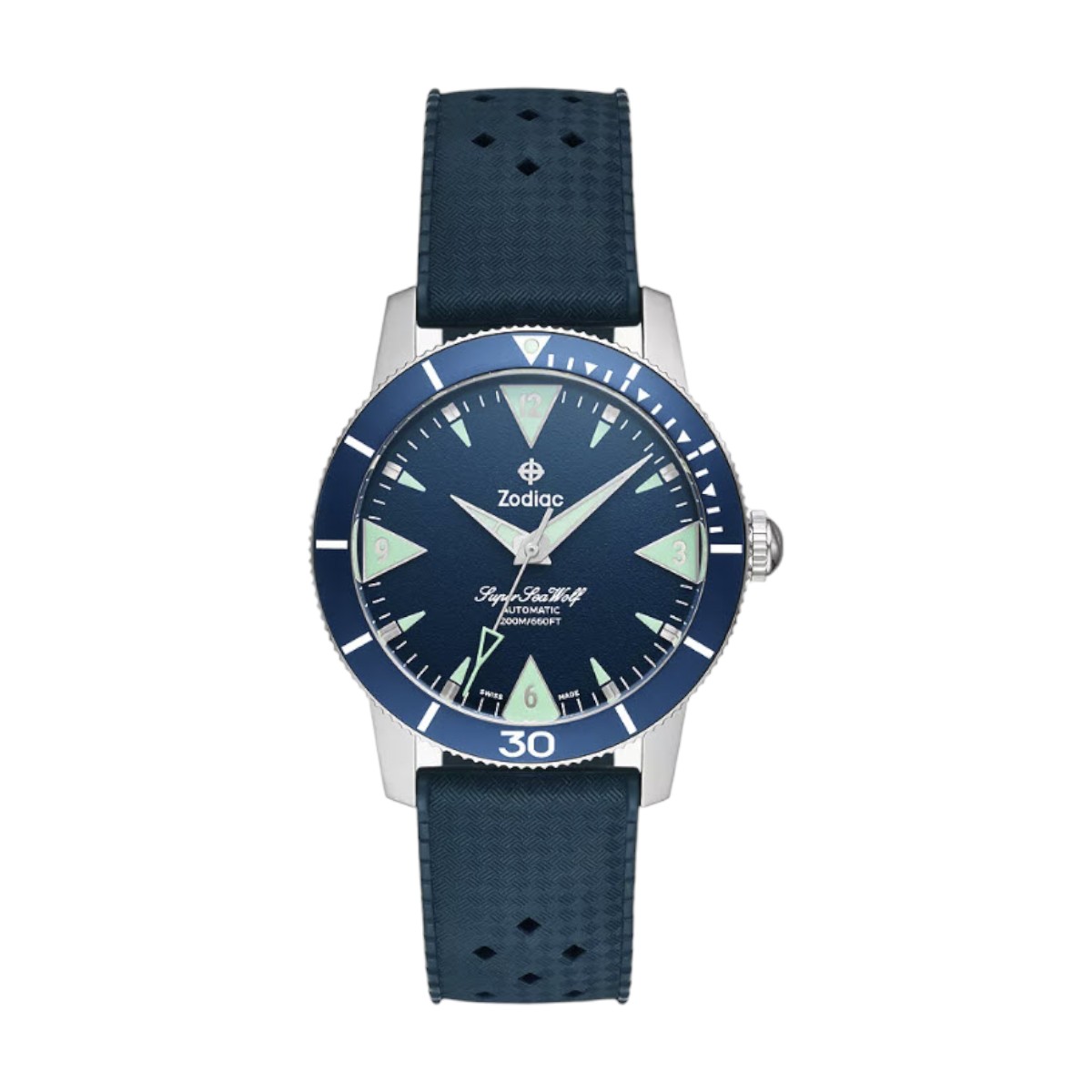 Zodiac Super Sea Wolf Skin Diver Automatic 39mm Men's Watch, Blue Dial