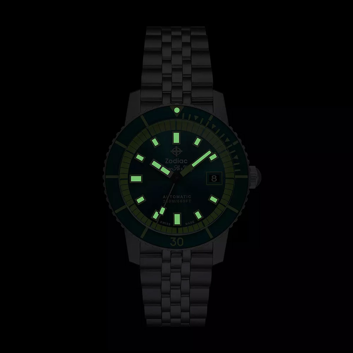 Zodiac Super Sea Wolf Compression Diver Green 40 mm Watch