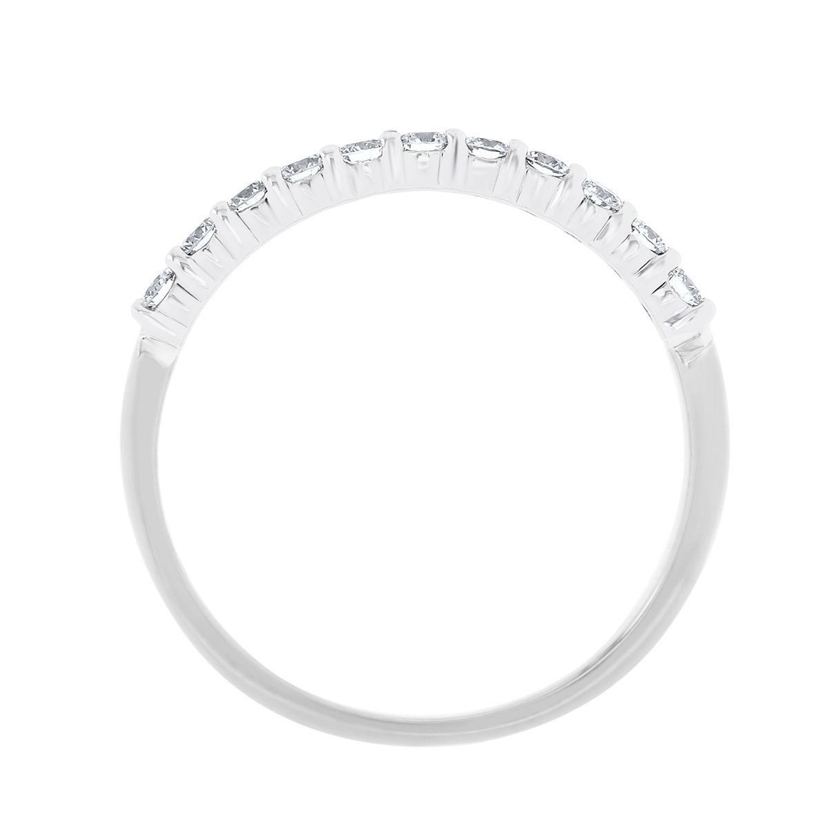 White Gold Prong Set Diamond Wedding Band, 0.28cttw