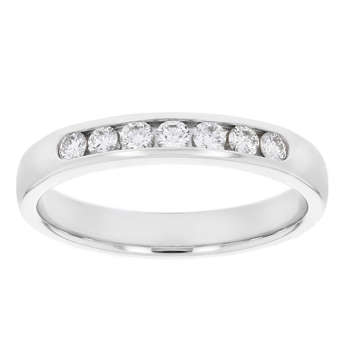 14K White Gold Channel Set Diamond Wedding Band Borsheims
