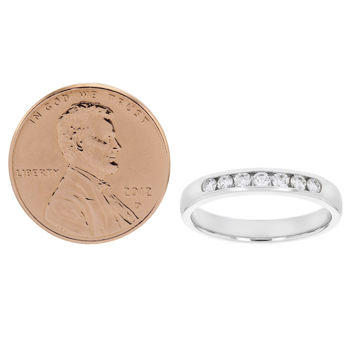 White Gold Channel Set Diamond Wedding Band