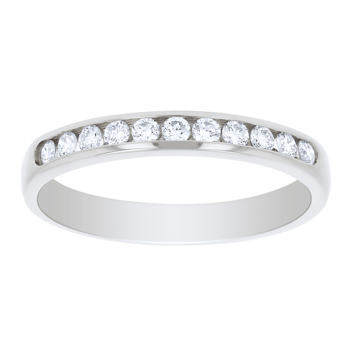 Platinum Channel Set Diamond Wedding Band, 0.25cttw
