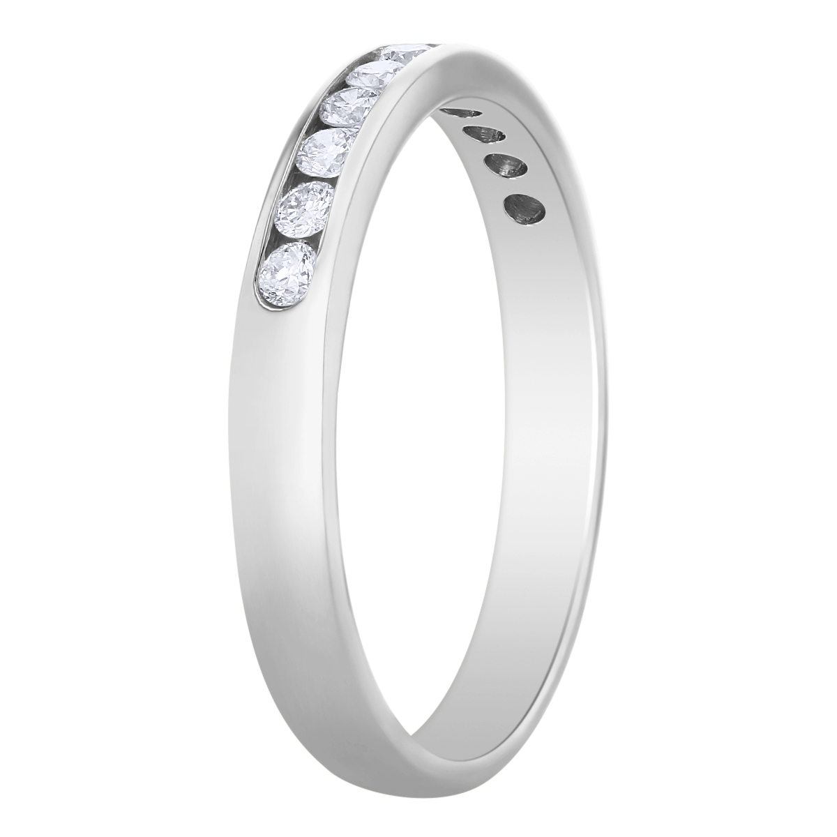Platinum Channel Set Diamond Wedding Band, 0.25cttw