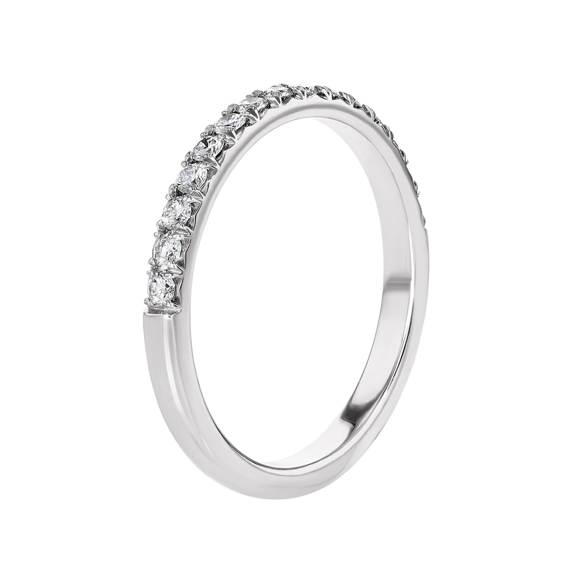 18K White Gold New Aire Shared Prong Diamond Wedding Band