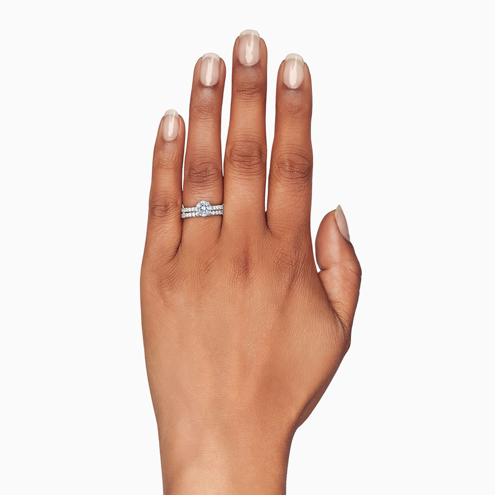 18K White Gold New Aire Shared Prong Diamond Wedding Band