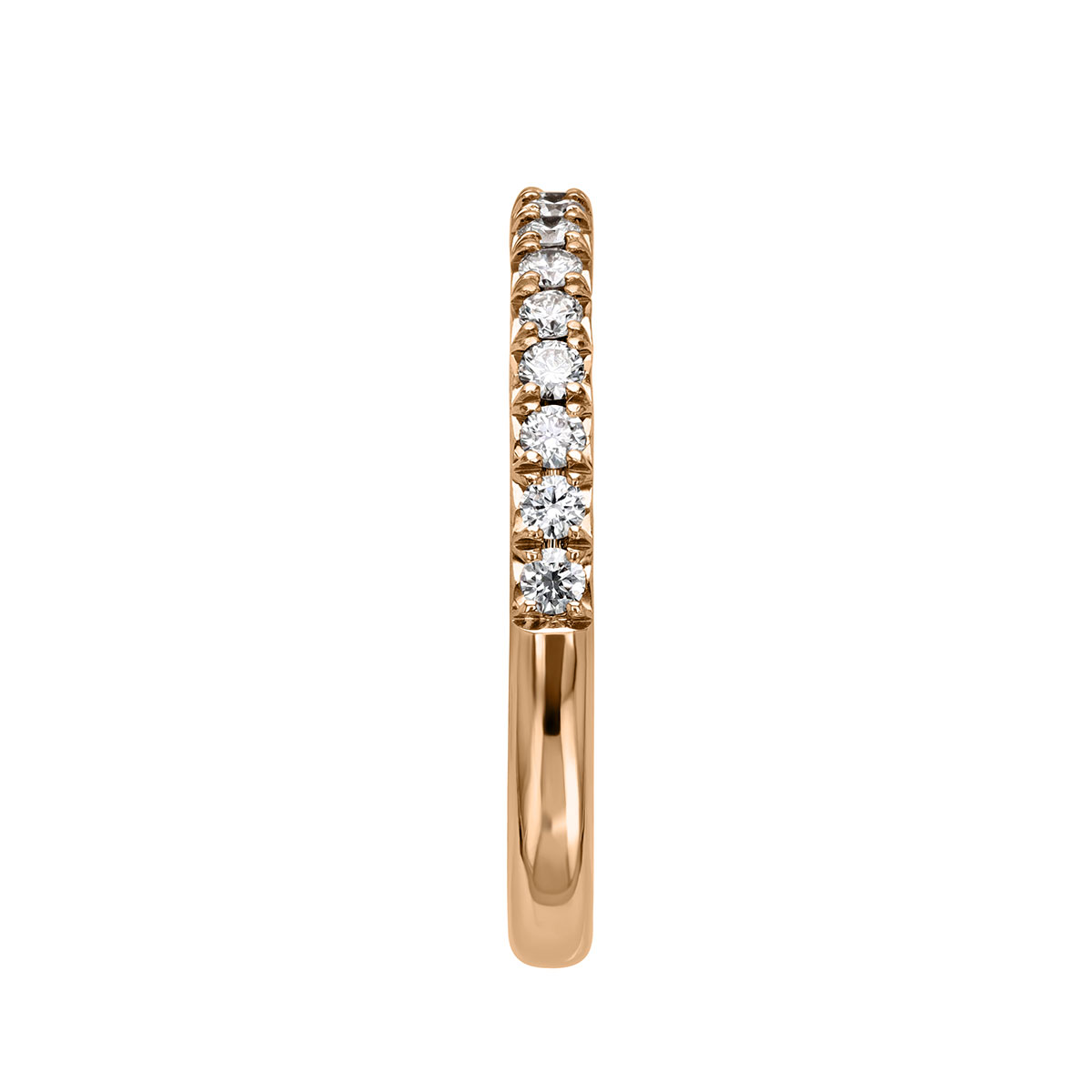 18K Rose Gold Diamond Wedding Band, 0.26cttw