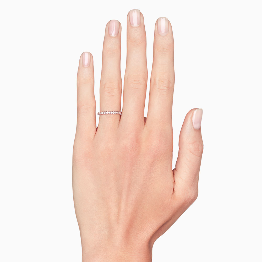 18K Rose Gold Diamond Wedding Band, 0.26cttw