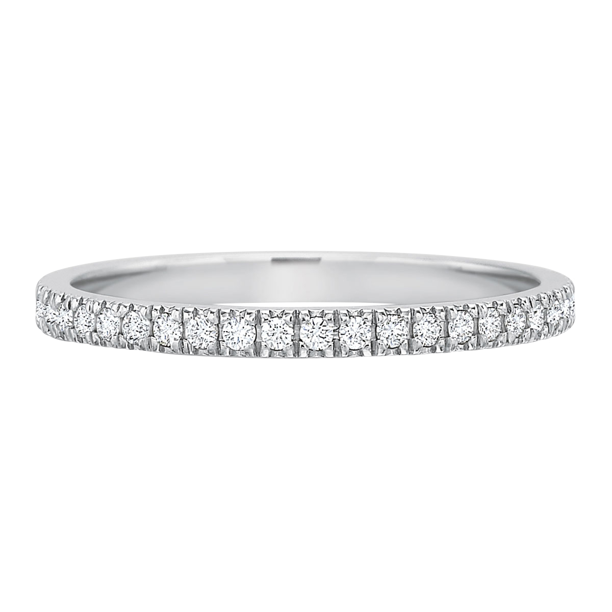 Diamond Pavé Half Shank Wedding Band in Platinum
