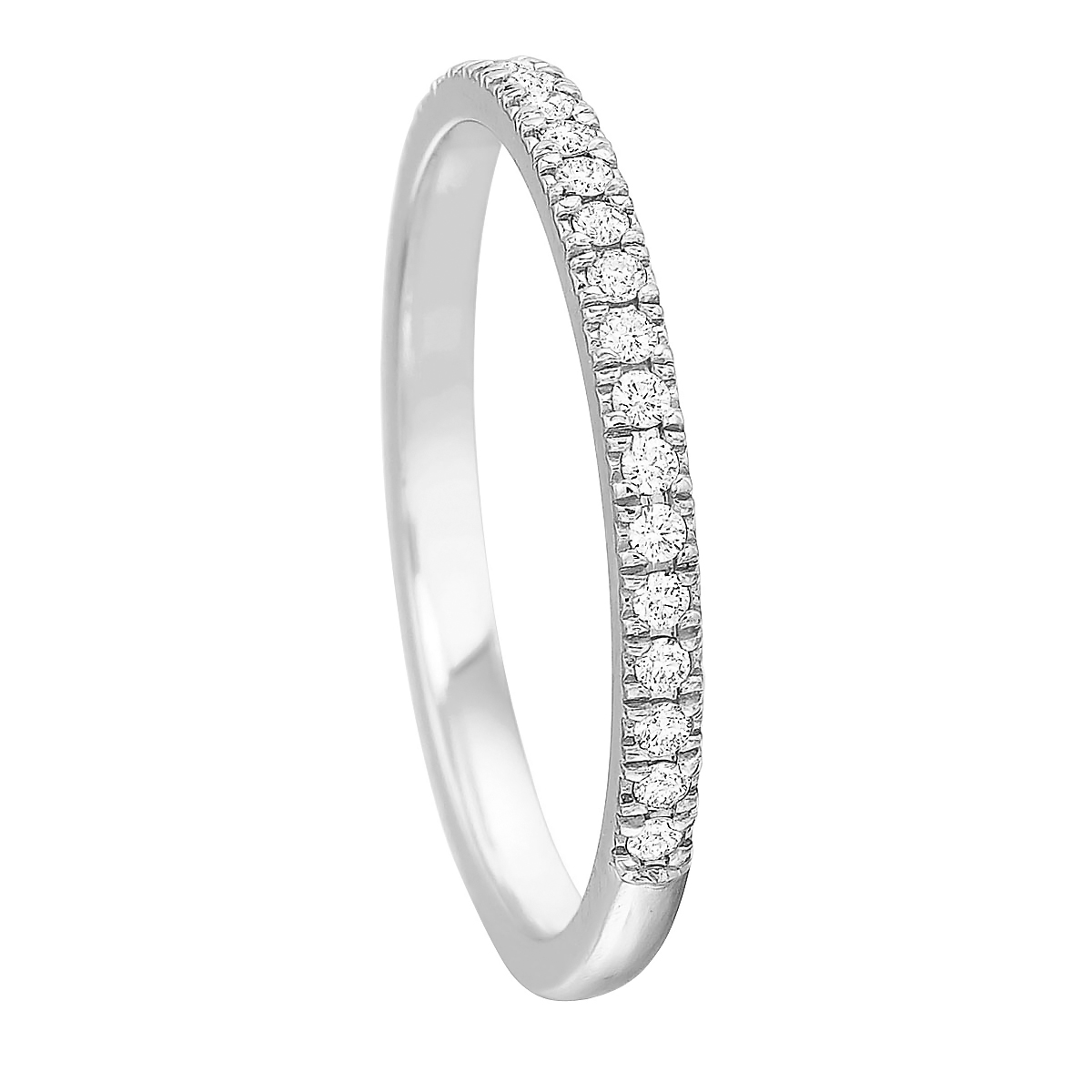 Diamond Pavé Half Shank Wedding Band in Platinum
