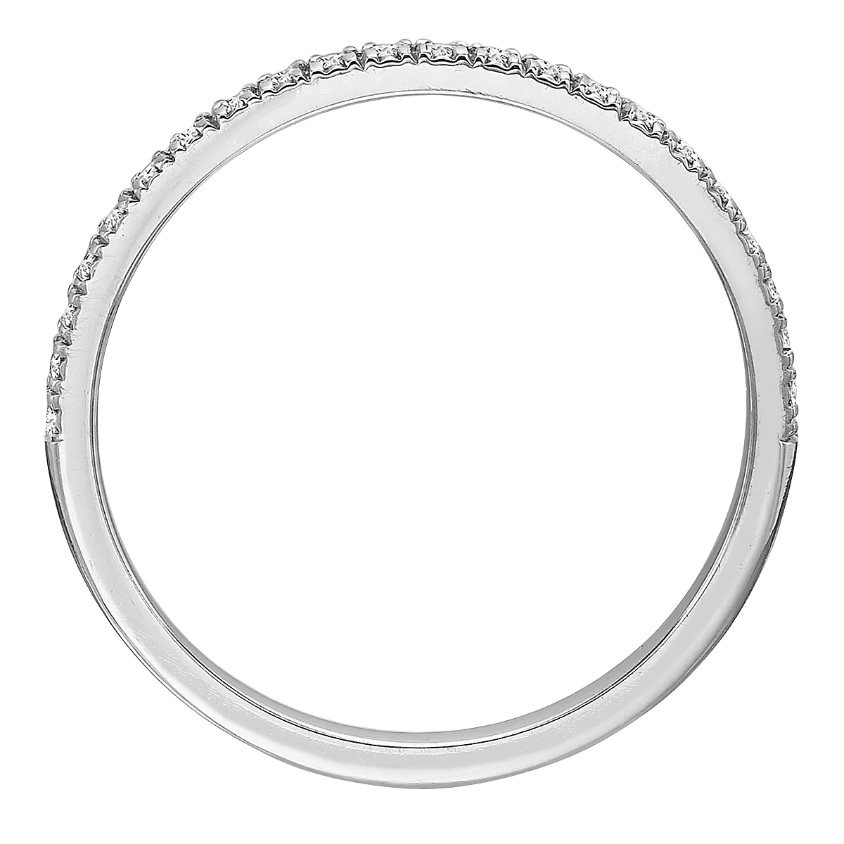 Diamond Pavé Half Shank Wedding Band in Platinum