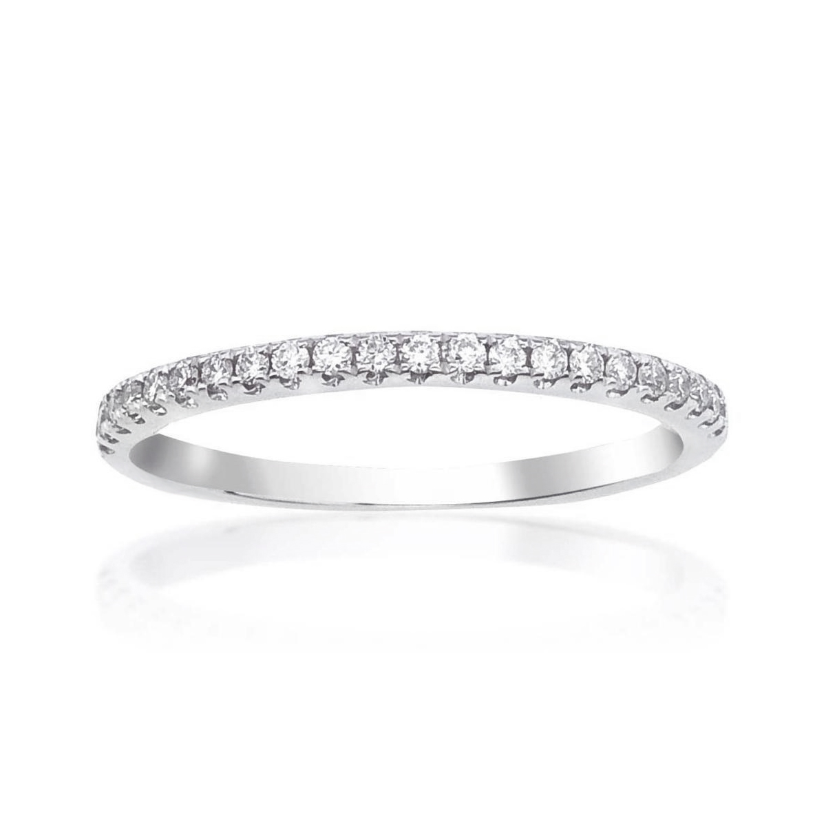 Platinum Diamond Shared Prong Wedding Band, 0.16aptw