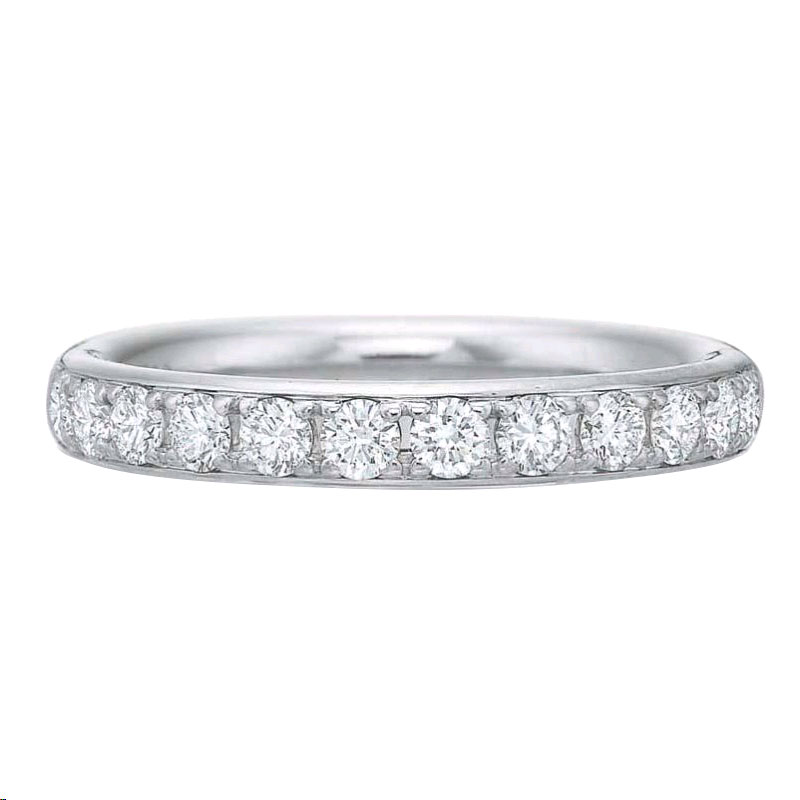 Diamond Channel Set Flush Fit Wedding Band in Platinum