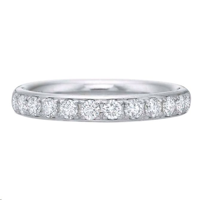 Diamond Channel Set Flush Fit Wedding Band in Platinum