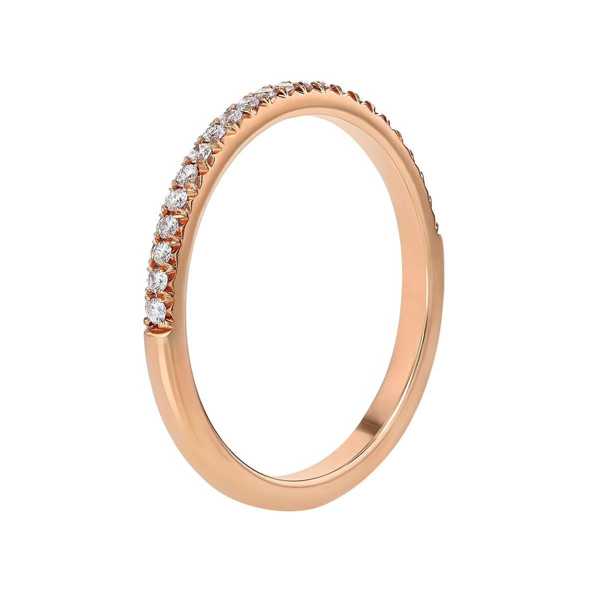 18K Rose Gold Diamond Wedding Band