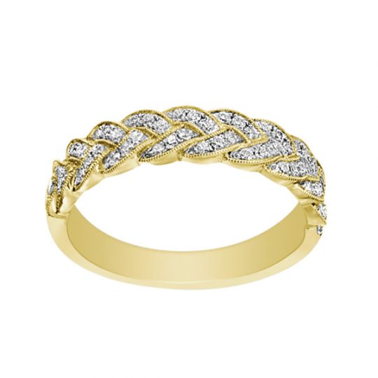 14k Yellow Gold Diamond Braided Milgrain Wedding Band Borsheims 14k Yellow Gold Diamond Braided Milgrain Wedding Band