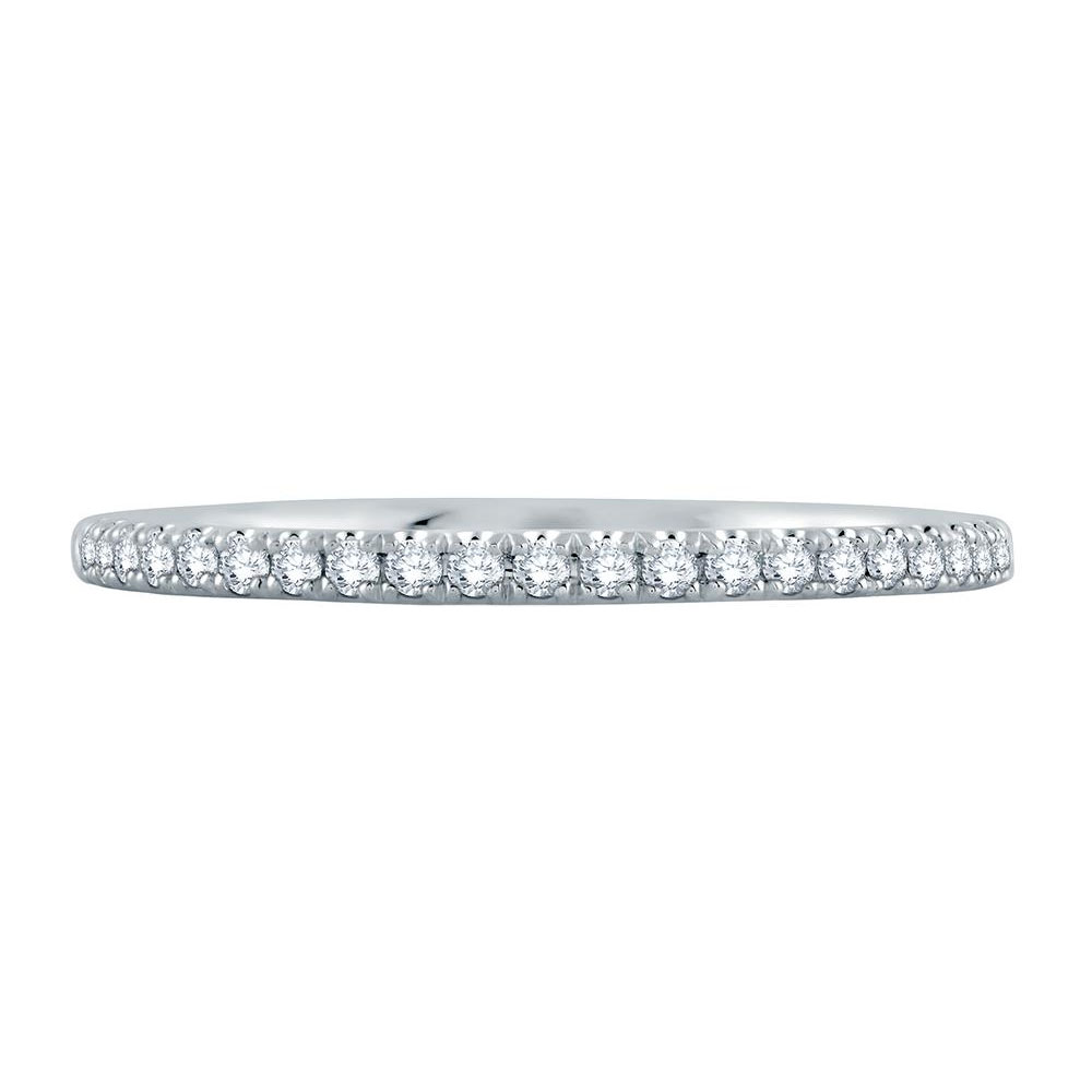 A. Jaffe Diamond Pavé Slim Wedding Band in White Gold