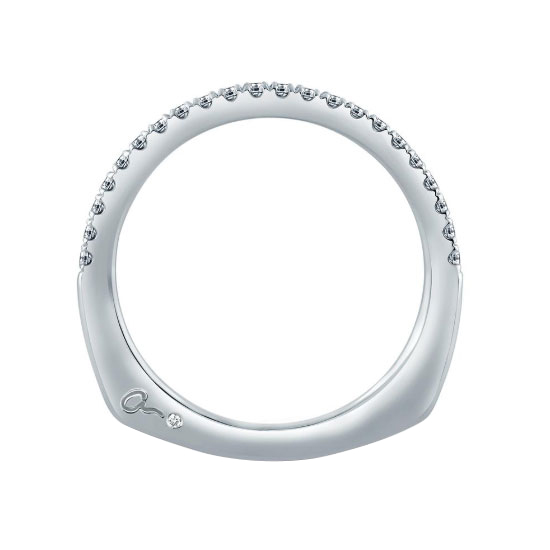 A. Jaffe Diamond Pavé Fishtail Prong Set Wedding Band in White Gold