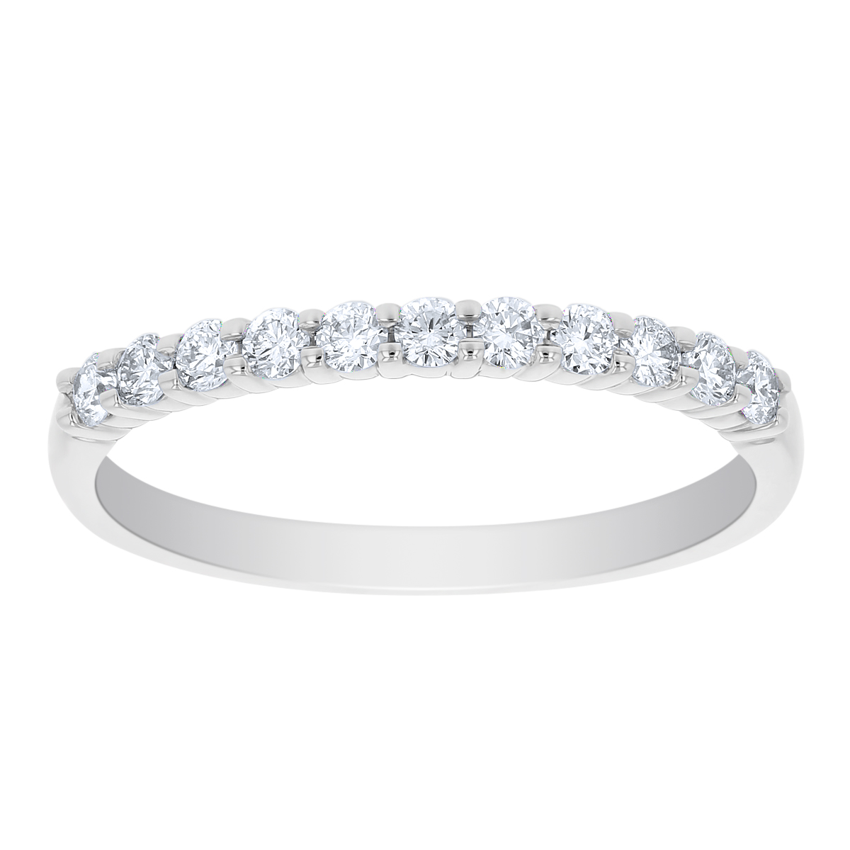Platinum Prong Set Diamond Wedding Band, 0.28cttw
